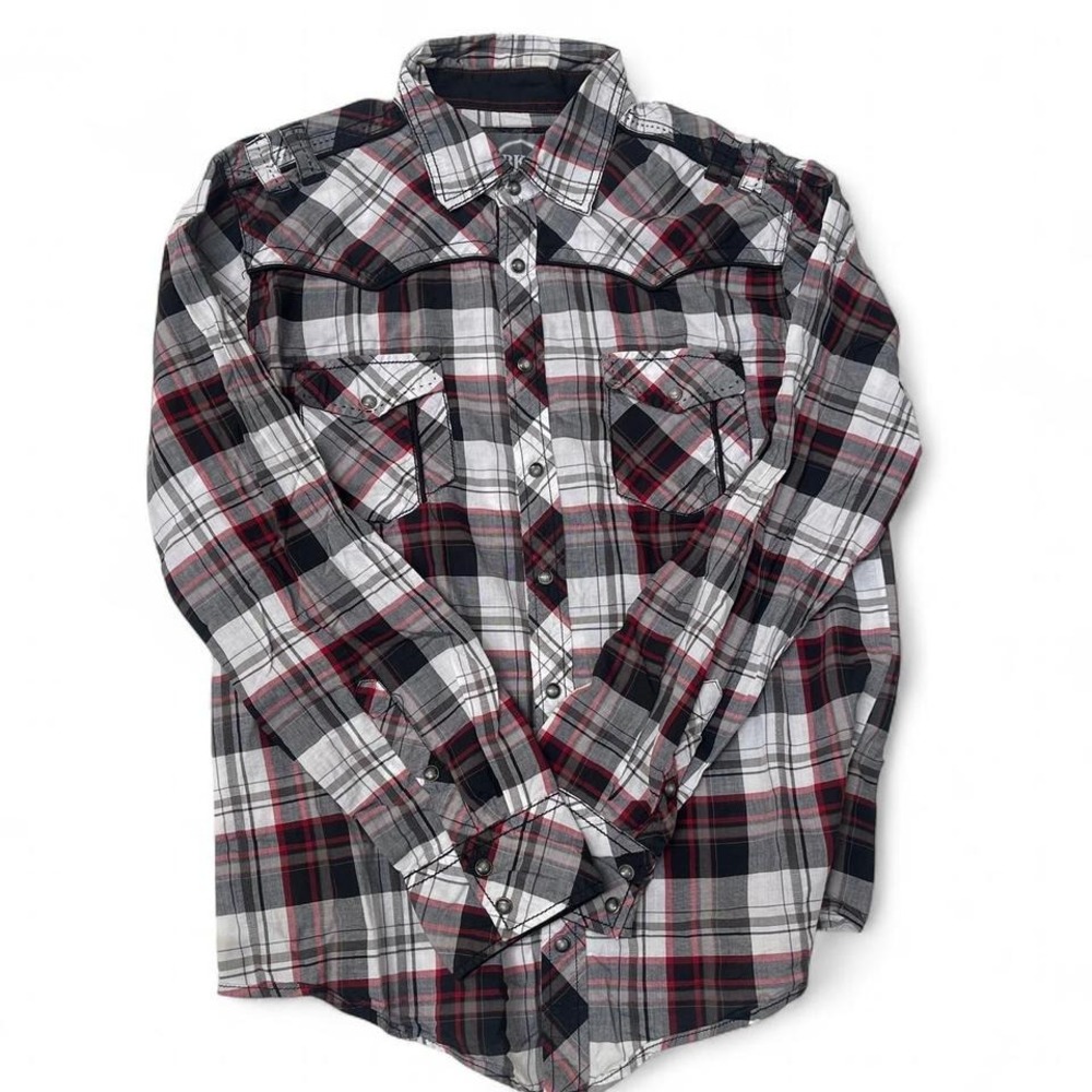 Bke red and black plaid flannel‎
